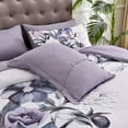 thumbnail image 2 of Dintszyayue Floral Comforter Queen,3Pcs Purple Flowers Soft Microfiber Bedding Set Adult(90"x90"), 2 of 4