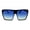 Black Blue Yellow, variant on Oceanic Gradient Lens Flat Top Oversize Mob Plastic Sunglasses Black Red Grey