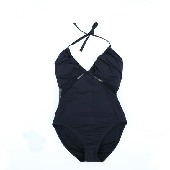 Bleu By Rod Beattie Women' One Piece Swimsuit Halter Mesh Sides Black 6 New