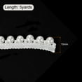thumbnail image 2 of Uxcell 5 Yards Faux Pearls Lace Ribbon Pearl Bead Tassel for Wedding Sash Ribbon Hair Clothes Decoration 15mm White, 2 of 6