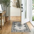 thumbnail image 2 of ODIKA 2'x3' Washable Throw Rug Round Inspired Abstract Interlocking Stripe Circle Cow Southwestern for Hallway, Study Room, Non-Slip Low Profile, Flatwoven, 2 of 7