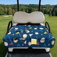 thumbnail image 3 of COEQINE Golf Cart Seat Covers/Seat Towel Fit for EZGO Yamaha Club Car, Lightweight Seat Cushions Accessories Compact Bag-Style Folding, 51.2x30.3 Inch, Golf Ball Flag Dark Blue, 3 of 8