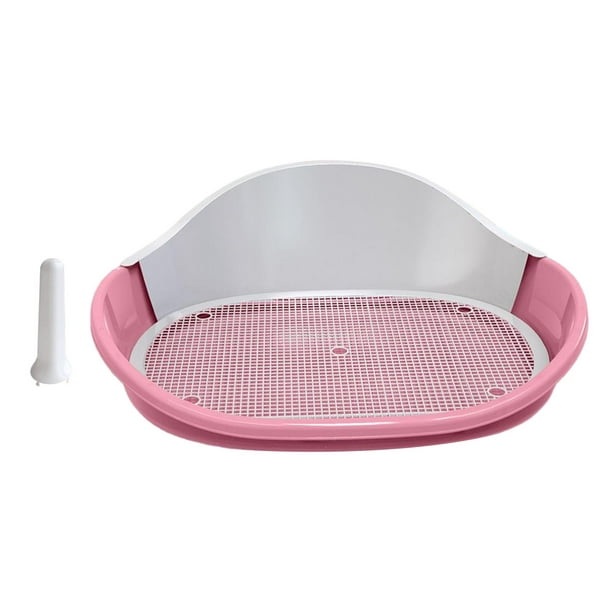 Dog Toilet Keep Paws and Floors Clean Puppy Pee Tray Urinal Lattice  Washable Pet Pink 