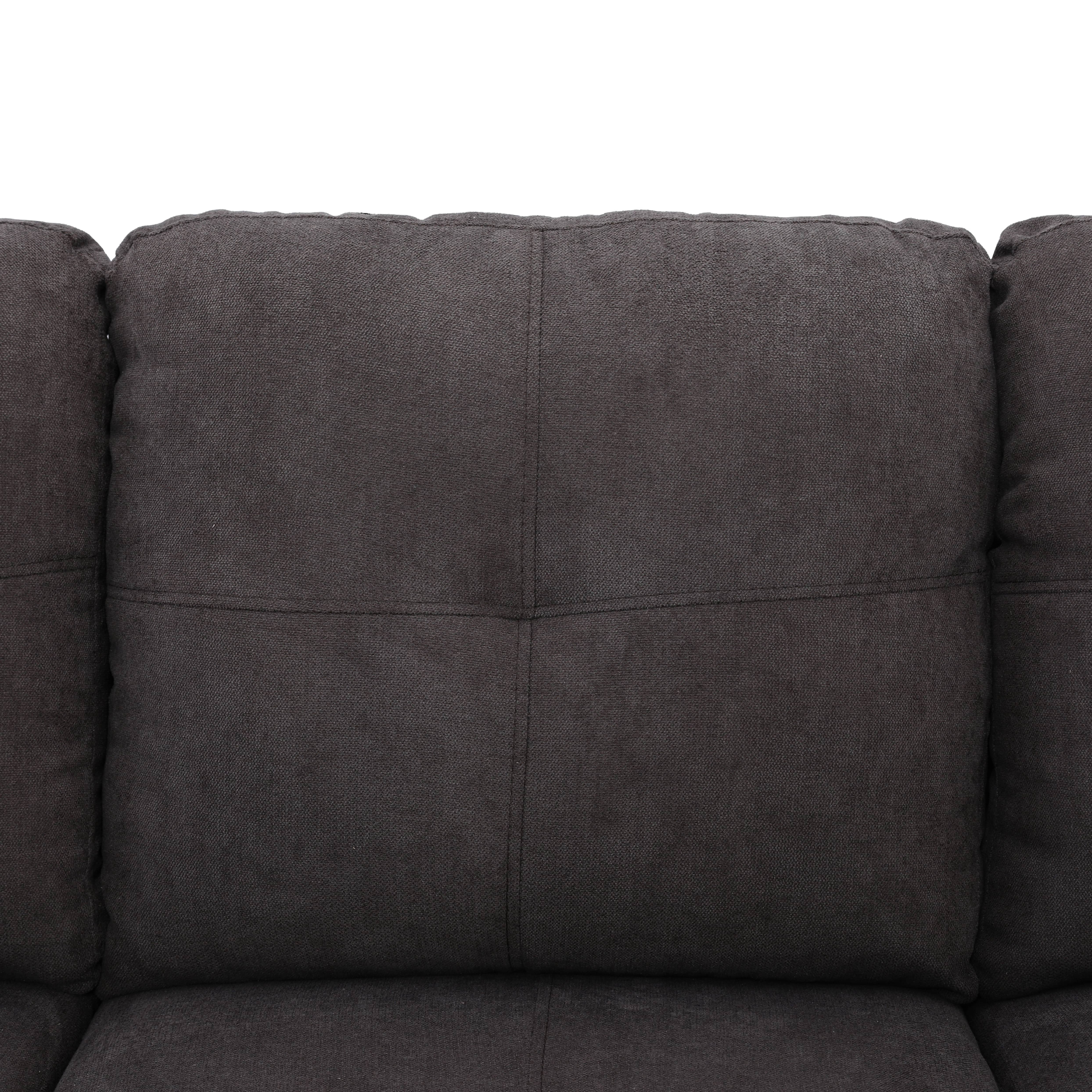 MAYEERTY 97" Dark Brown Modern Fluffy 3-Piece Couch Rich Plush Tone Warm Living Room