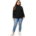 thumbnail image 3 of DARING DIVA Plus Size Long Sleeve Turtleneck Novelty Sweater 1X Black, 3 of 6