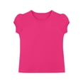 thumbnail image 6 of PWPSG Girls Back to School Shirts Kids Crewneck Tees Lightweight Summer Casual Shirts Solid Short Sleeve Tops for School & Daily Wear Hot Pink 5-6 Years, 6 of 8