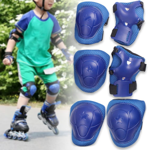 Kids/Youth Protective Gear Set Bicycle Inline Skating Skateboard Kids Knee Pads and Elbow Pads Wrist Guard Protector 6 in 1 Protective Gear Set for Scooter 