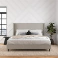thumbnail image 3 of Pemberly Row Upholstered Platform Bed Frame - King in Textured Gray Canvas, 3 of 13