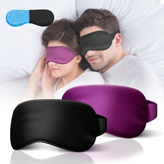FACEMOON 2 pack adult cooling gel sleep mask for puffy eyes dry eye relief home office travel gift women men