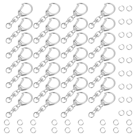 Heavy Duty Key Ring Spring Buckle Chain Clip Hooks Hanger DIY Crafts Hardware Charm 50 Pcs