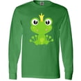 thumbnail image 3 of Inktastic Cute Frog, Green Frog, Frog Prince, Crown Long Sleeve T-Shirt, 3 of 5