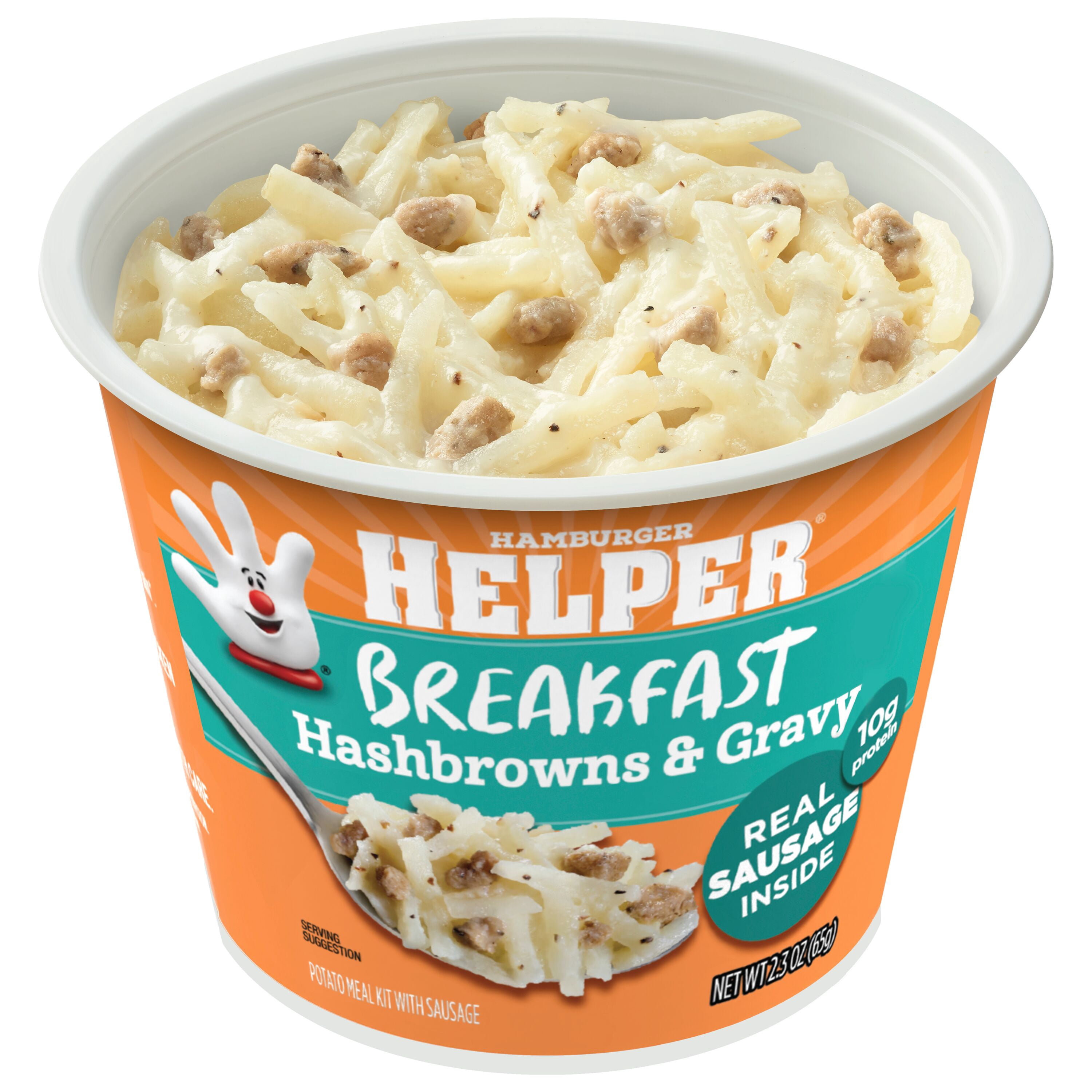 (6 pack) Helper Breakfast Hashbrowns & Gravy, 2.3 Oz Microwave Cup