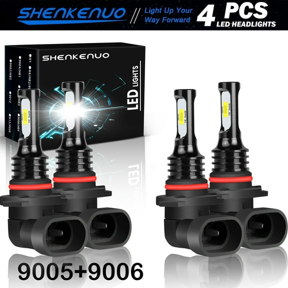 For Honda Accord 1990-2007 High&Low Beam Combo 9005 9006 LED Headlight Bulbs Kit White Super Bright,4pcs SHENKENUO
