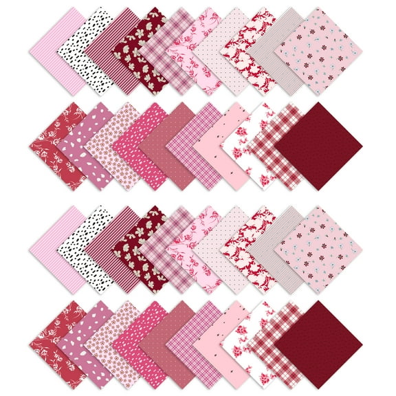 Soimoi Precut 10-inch Floral & Check Prints Cotton Fabric Bundle Quilting Squares Charm Pack DIY Patchwork Sewing Craft