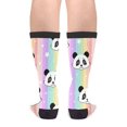 thumbnail image 2 of Chaussettes Folles en Coton pour Femmes - Panda Mignon avec Rayures Arc-en-Ciel, 2 of 5