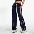 thumbnail image 4 of Hauaitttt Women's Casual Wide Leg Pants with Side Stripes Comfortable Trousers for Everyday Wear Outdoor Activities and Travel Versatile Stretchy Soft Fabric Flowy Relaxed Fit Comfortable Sweatpants, 4 of 8