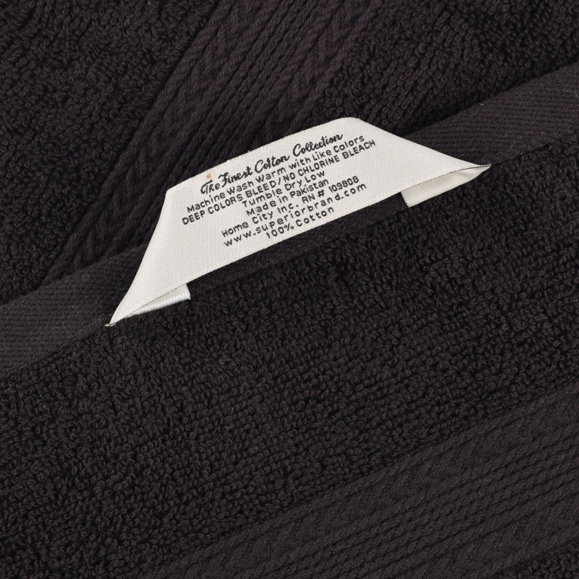 Superior Eco-Friendly Cotton Solid 12-Piece Black Towel Set