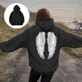 thumbnail image 2 of vigerkar Womens Hoodies Oversized Wings Graphic Sweatshirts Pullover Sweaters Long Sleeve Winter Fall Outfits Fashion Y2k Clothes (Black, XL), 2 of 5