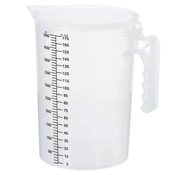 Vaso graduado Uxcell, 5000ml, taza medidora de líquido de plástico PP, graduaciones negras en ambos lados