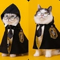 thumbnail image 6 of 3PCS Halloween Dog Costume Cat Wizard Cape Glasses and Necktie Set Halloween Puppy Outfit Pet Academy Magician Cosplay Apparel for Kitten Cat Small Dogs (Black+Yellow, Medium), 6 of 6
