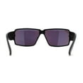 thumbnail image 4 of Locs Oversized Mirror Lens Thin Plastic Gangster Rectangle Sunglasses Matte Black Green Mirror, 4 of 4