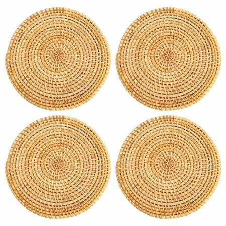

4 Pcs Rattan Trivets for Hot Dishes-Insulated Hot Pads Durable Pot Holder for Table Heat Resistant Mats for Kitchen