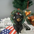 thumbnail image 4 of Pequeño animal decorativo de Navidad colgante para árbol de Navidad, hogar, oficina, dormitorio con cuerda (oso negro) brillar Electrónica, 4 of 5