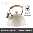 thumbnail image 3 of Stainless Steel, Wood Handle, Whistling Tea Kettle (1.9 lt, 64 oz) - Warm Gray, 3 of 8
