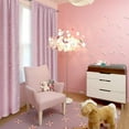thumbnail image 2 of Kids Blackout Curtains for Bedroom, Rod Pocket Room Darkening Curtains Decoration Thermal Insulation Window Drapes for Nursery, Children Room, 2 Panels, Each 52 x 84 Inch, Light Pink, 2 of 8