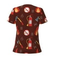 thumbnail image 6 of Fuzoiu Fire Extinguisher Print Women's V-Neck T-Shirt,Women's Short Sleeve Top, Comfortable for Work, Leisure, and Sports, 6 of 7