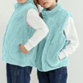 thumbnail image 2 of Staki Girls' Outerwear Vests Girls Polar Fleece Vest Jacket Ligntweight Plain Vest Full Zipper Sleeveless(Mint Green,5-7 Years), 2 of 5