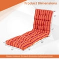 thumbnail image 3 of Costway 2 PCS 73" Lounge Chaise Cushion Padded Recliner Cushion Indoor Outdoor Dark Orange, 3 of 8