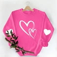 thumbnail image 5 of FAWUUDO Valentines Day Shirts Women Valentine Crewneck Sweatshirts Love Heart Sweatshirt Valentine's Long Sleeve Tops Hot Pink XL, 5 of 9