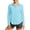 Light Blue, variant on Staron Women UPF50 Button Down Collared Long Sleeve Sun Protection Shirt Casual Vacation Beach Travel Loose Blouse Tops with Sequins, White M