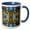Blue/White, variant on 3drose, Blue Brown Stone Mosaic Pattern, 11oz Two-tone Red Mug