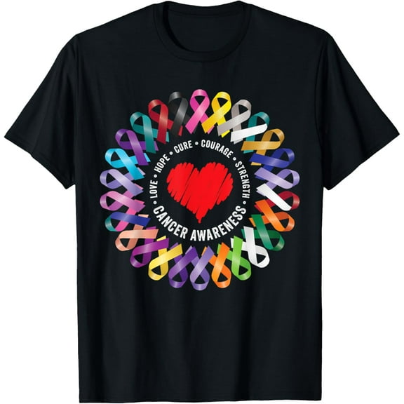 Cancer Awareness T-Shirt, Small, Black100% cotton short-sleeved shirt for both men and women