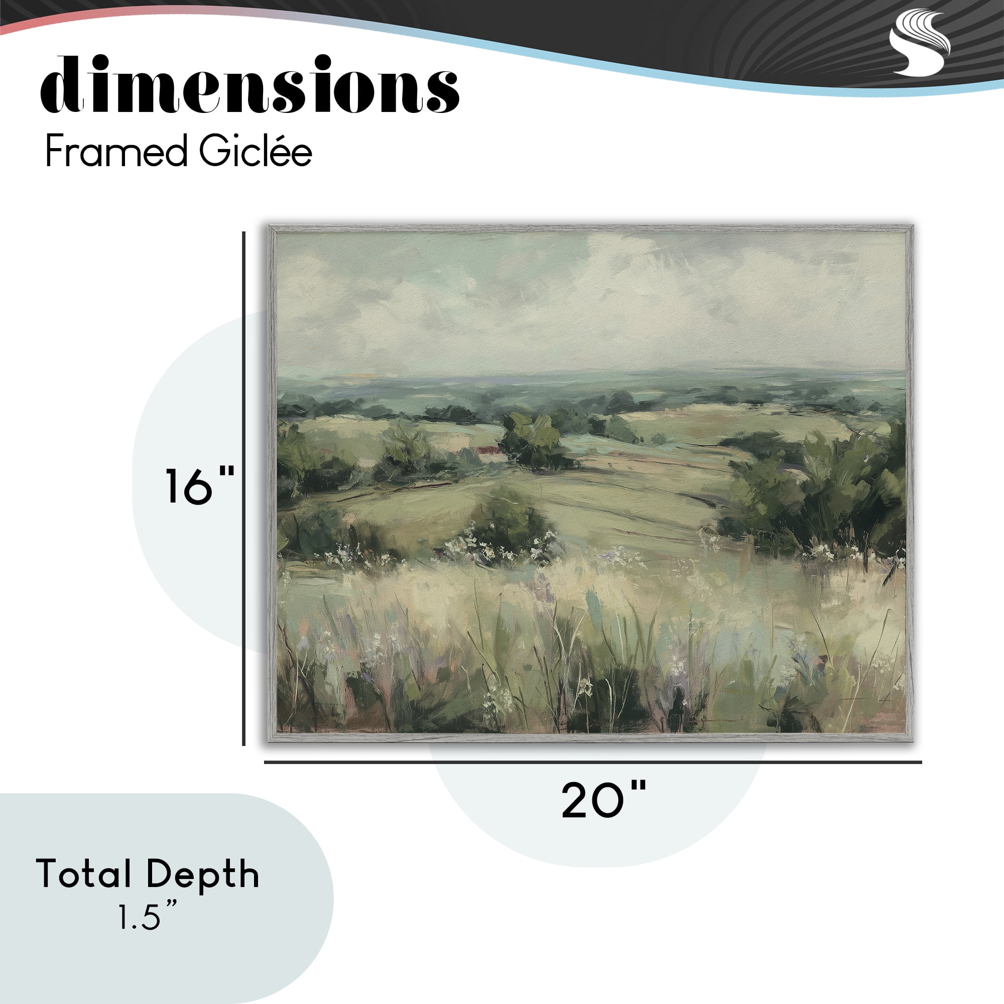 Stupell Industries Idyllic Green Pastures Gray Framed Giclee Art, design by Svetlana Aleynikova