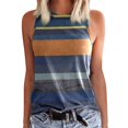 thumbnail image 2 of Blue Womens Undershirts, Sleeveless Undershirt for Women, Polyester Women Undershirt, Womens Crewneck Sleeveless Print Tank Tops Summer Casual Loose Fit Basic T Shirts Beach Blouse, 2 of 4
