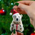 thumbnail image 5 of 6PCS Festive Cartoon Polar Bear Print Hanging Ornament for Holiday Tree Home Window Car Backpack Decorative Set, 5 of 9