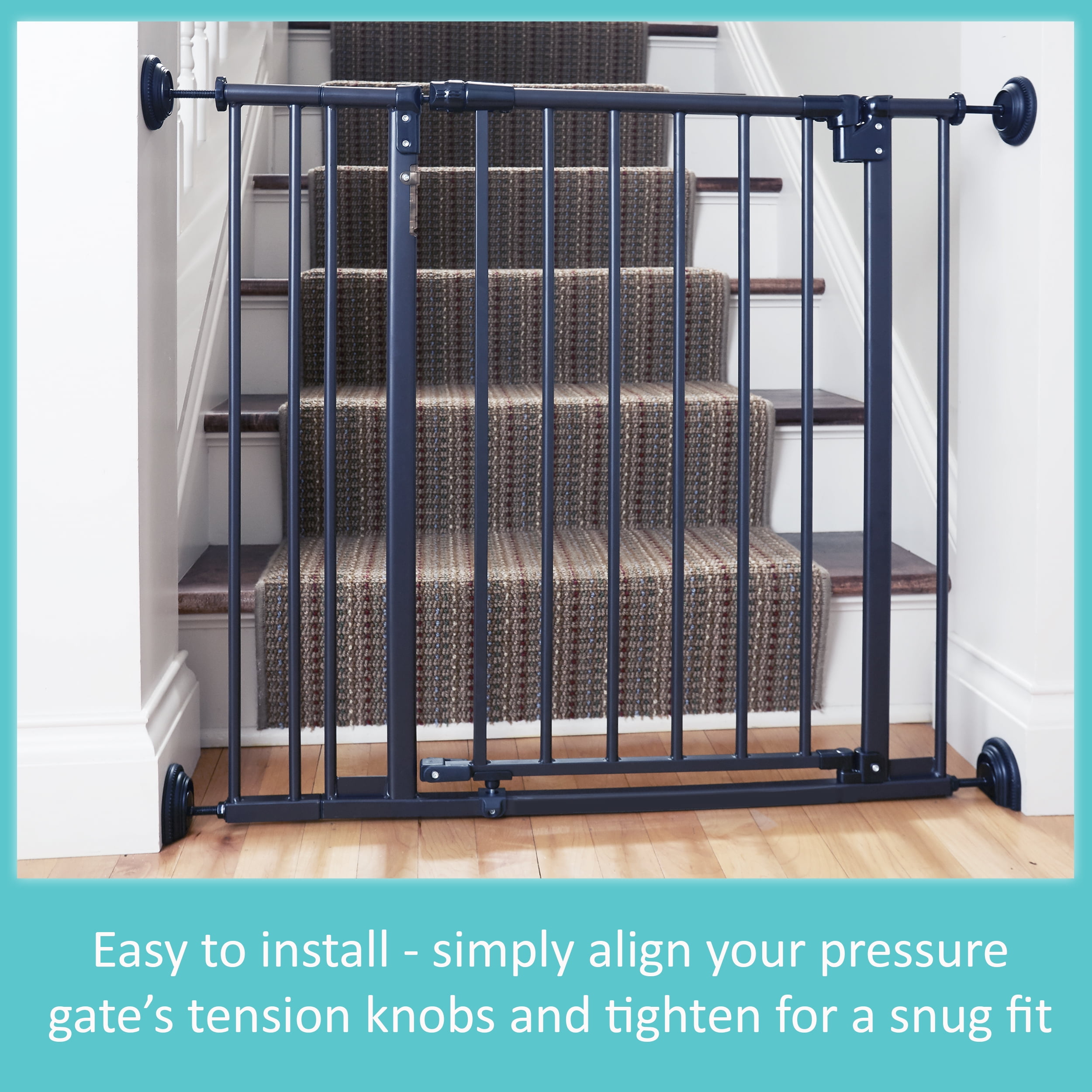 Toddleroo by North States Baby Safety Gate Wall Guards, 4 Count, Black