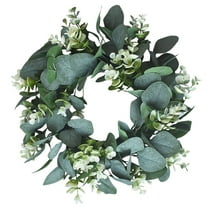 Garland Door Decoration Ring - Small Thorn Door Leaf Wreath, Made of Cloth and , Indoor/Outdoor Use, 33cm Outer Diameter