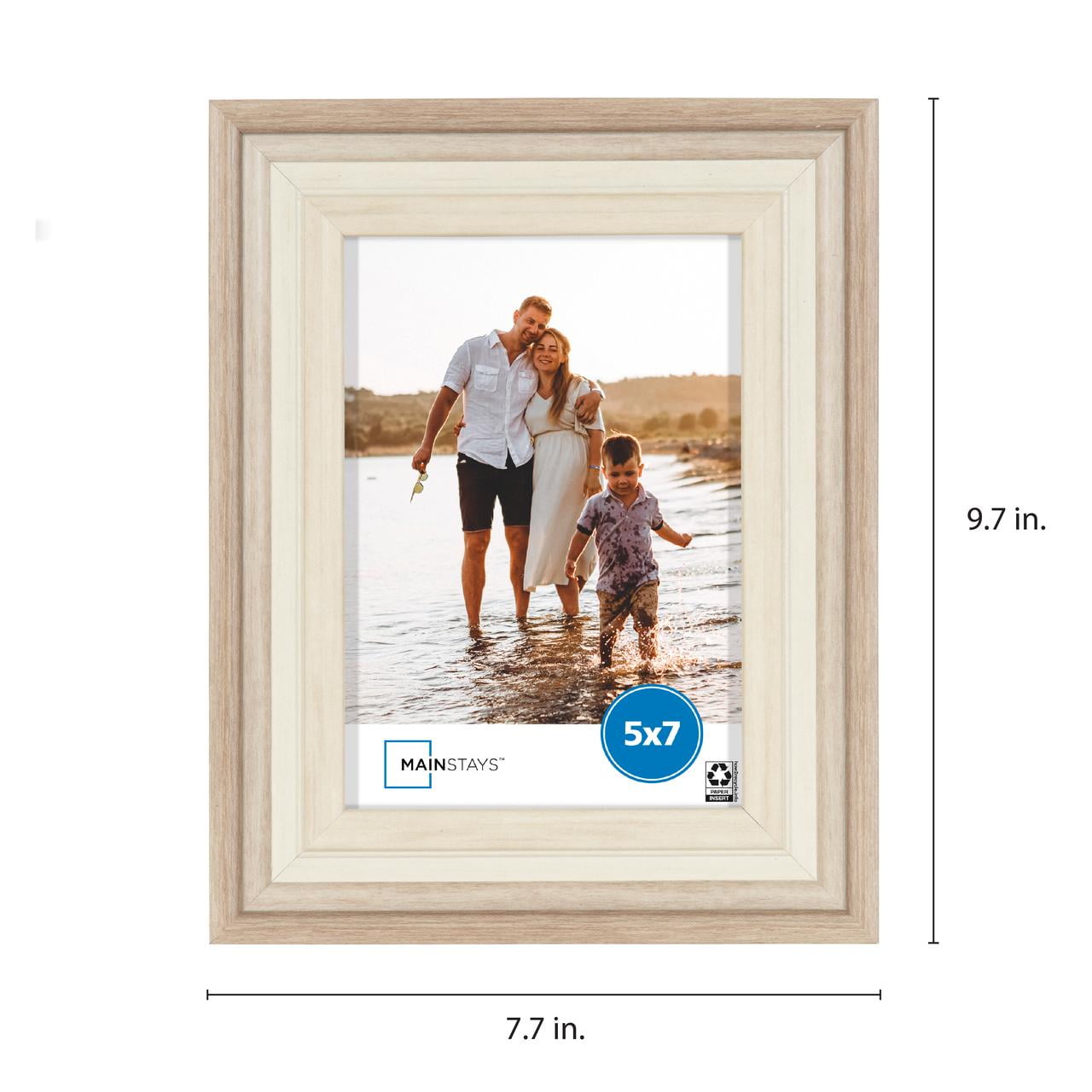 Mainstays – 5x7 Picture Frame – Two Tone Beige Tabletop Photo Frame