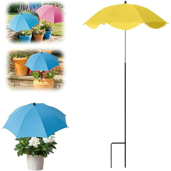Plant Umbrella Shade for Potted Plants, Plant Umbrellas for Outdoor Plants, Adjustable 40in Higher 23.6in Larger Garden Umbrella Sun Shade Cover for Plant Flower