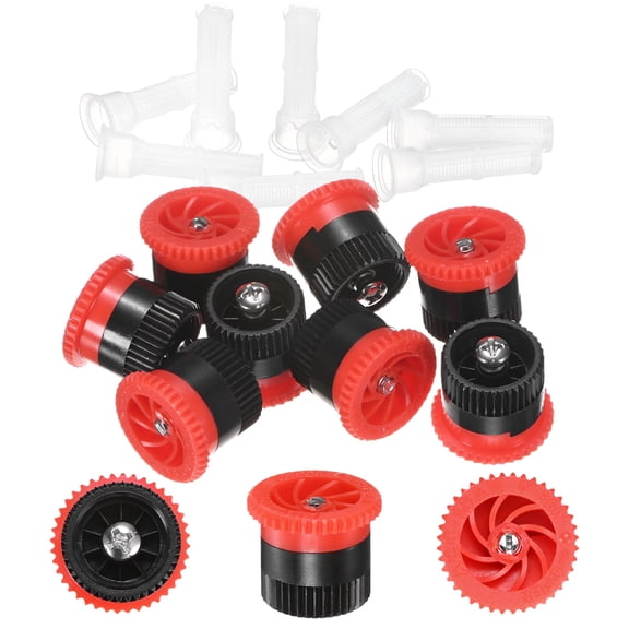 Uxcell 8-Pack 4A Variable Arc Nozzle, 0.94 in Sprinkler Heads Replacement 7~10 Foot Radius with 16 Filter for Lawns [Black & Red]