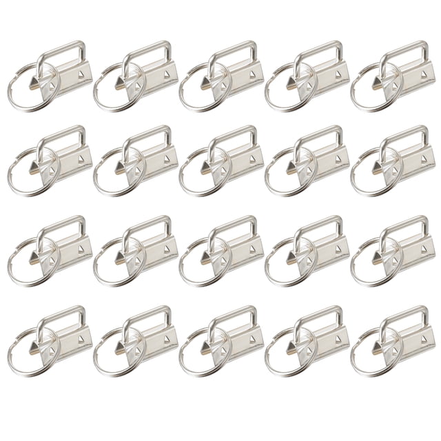 60uds 26mm/1 Pulgada Llavero Herraje Unique Bargains con Llavero Anillo para Bolsa Correas Pulseras Cordones Tono Plateado