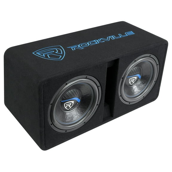 Rockville DV12K52 Dual 12" K5 2800w Car Subwoofers Vented Sub Enclosure Box/2Ohm