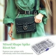 thumbnail image 2 of 270 Sets Mixed Shape Rivets, 12 Styles Silver Color Spikes and Studs, Zinc Alloy Cone Spikes, Punk Rock Clothing Accessories, Metal Rivets for Clothes Shoes Belts Bags, DIY Leathercraft Decoration, 2 of 5
