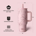 thumbnail image 2 of BOTTLE BOTTLE 30 oz Tumbler with Lid and Straw, Stainless Steel Travel Mug, Tumbler with handle, Water Bottle with straw for College, Gifts for Women Office Ice Coffee (Pink Flower), 2 of 7