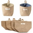 thumbnail image 2 of 4 piezas de cesta de almacenamiento de lino y algodón, bolsa de almacenamiento colgante utilizada para instalar cosméticos y artículos pequeños, 2 of 5