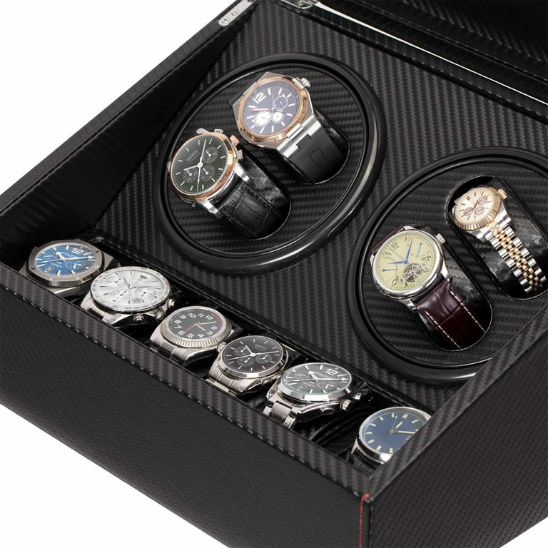 Automatic Watch Winder with 4 Quiet Running Motor + Watch Winding